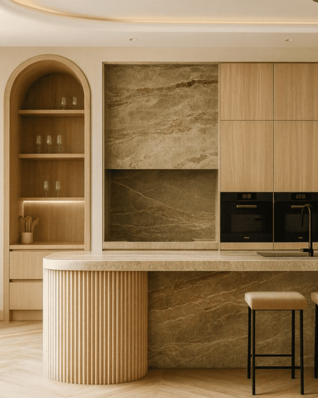 cuisine moderne marbre et bois